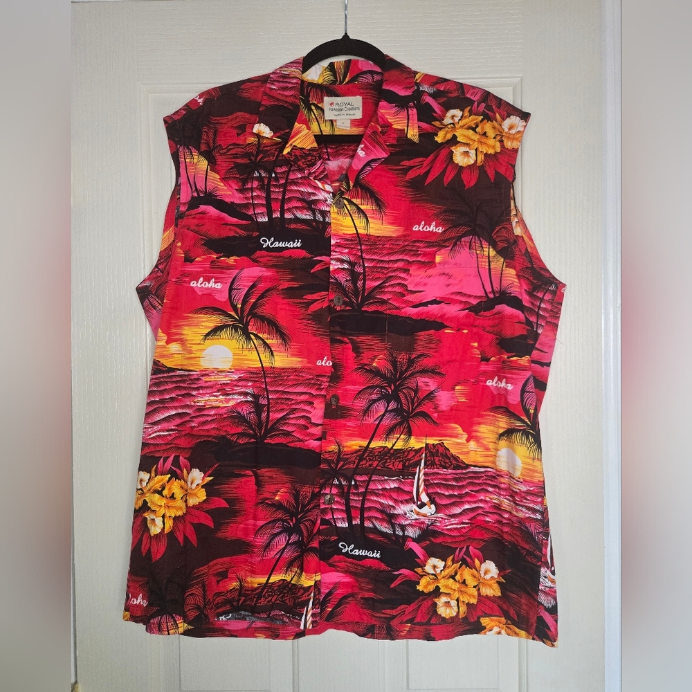 Vintage Hawaiian Tropical Sleeveless Top